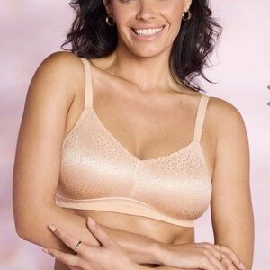 WACOAL 40D Back Appeal Wireless Bra Rose Dust Shimmer Comfort t-shirt Seamless